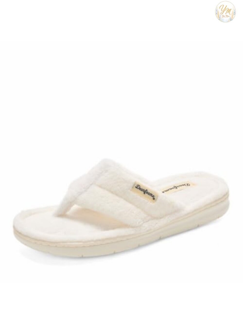 Women's Terry Thong Slide Slippers with Memory Foam Insole, Machine Washable